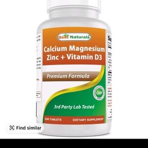 Best Naturals Calcium Magnesium Zinc + Vitamin D3 Supplement